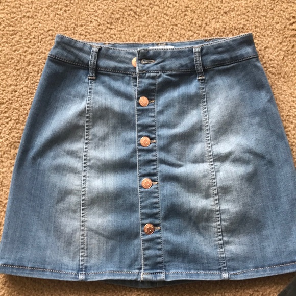 celebrity pink denim skirt